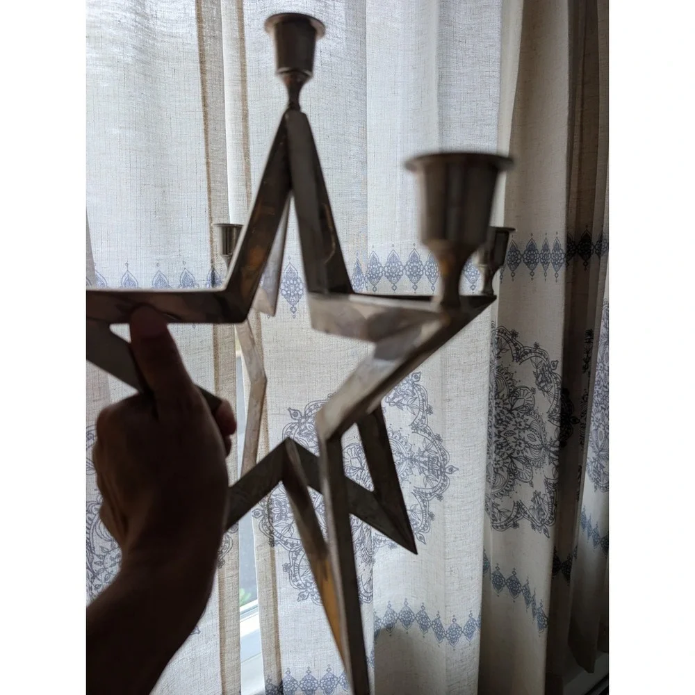 VTG Restoration Hardware Star Silver Plated Candelabra, Made In India